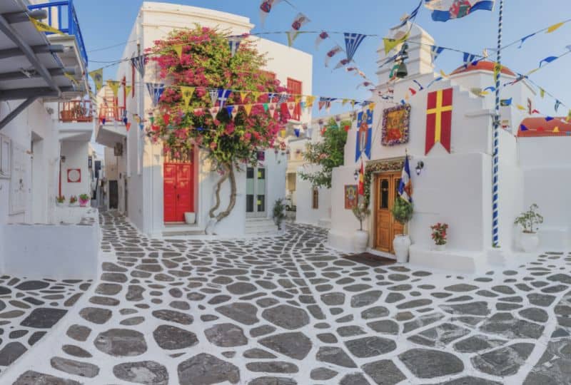 Santorini, Greece Narrow streets, Cyclades architecture hotels